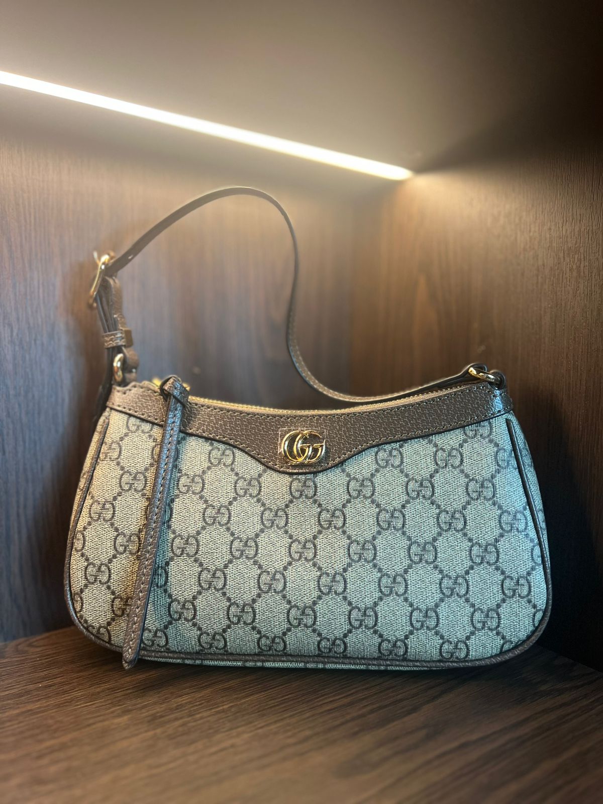 GG OPHELIA shoulder strap sp real leather