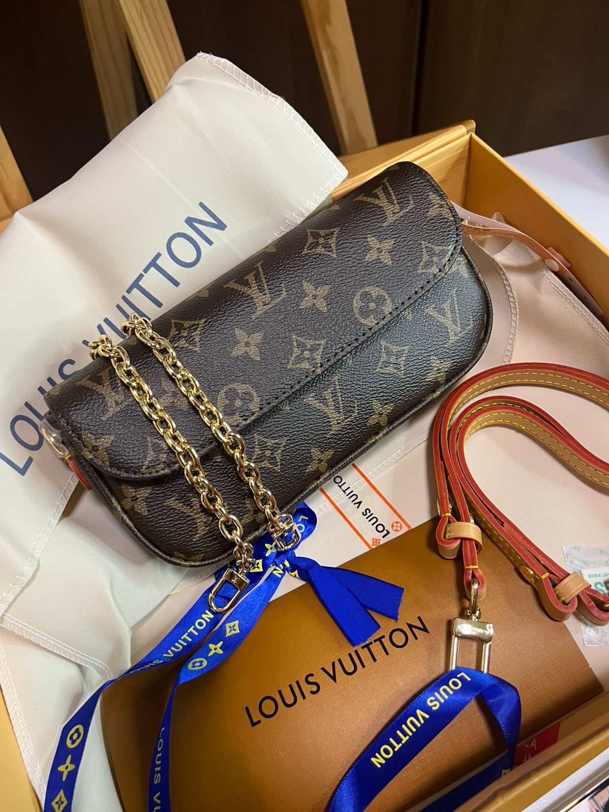 LV IVY MINI super master real leather